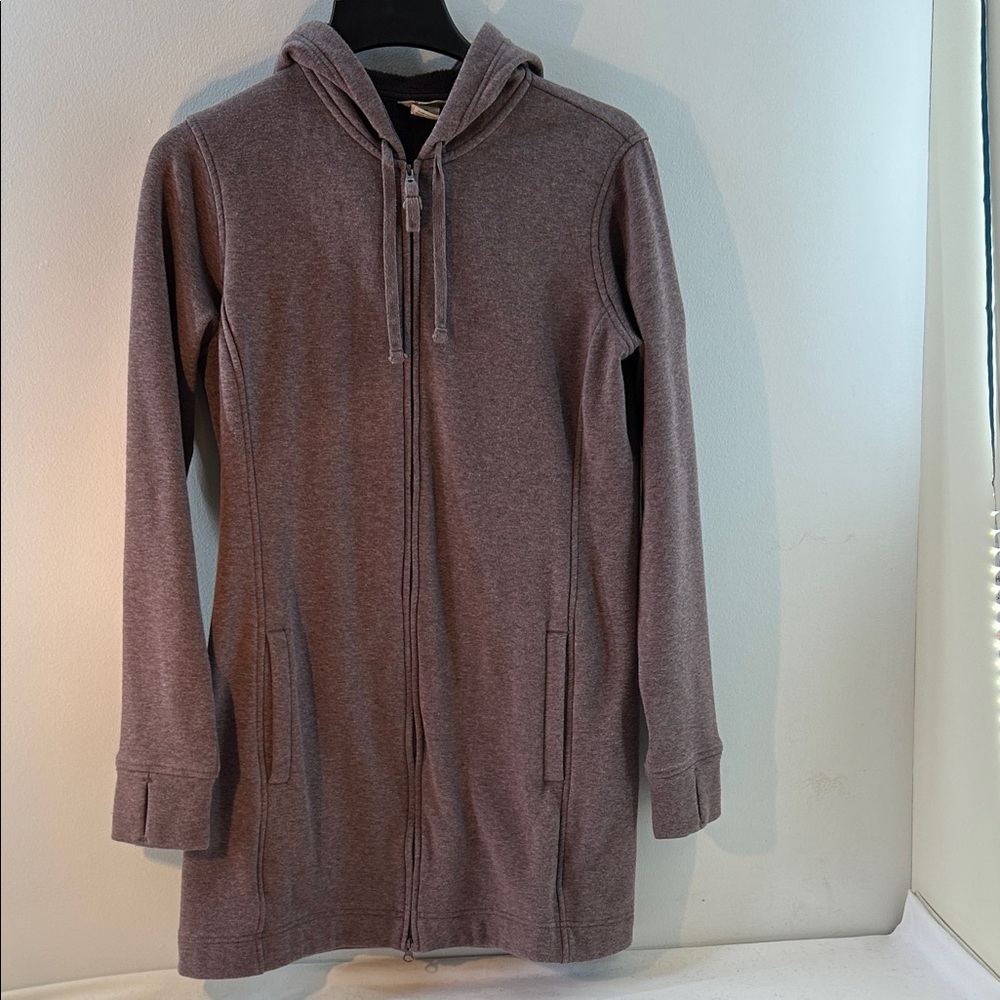 Duluth Trading Co Women's Heathered Plum Long Hooded Jacket